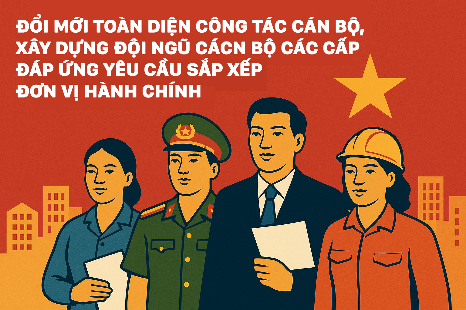 Đổi mới toàn diện công tác cán bộ, xây dựng đội ngũ cán bộ các cấp đáp ứng yêu cầu sắp xếp đơn vị hành chính hiện nay